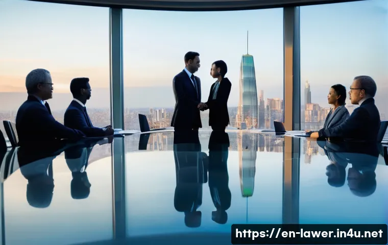 법률 변호사로서의 글로벌 진출 사례 - A group of diverse legal professionals, including men and women of various ethnicities and ages, dre...