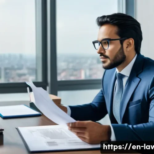 Home 15 변호사와 법률사무소 업무 차이 - A professional solo lawyer in a modern office setting, sitting at a sleek desk with legal books and ...