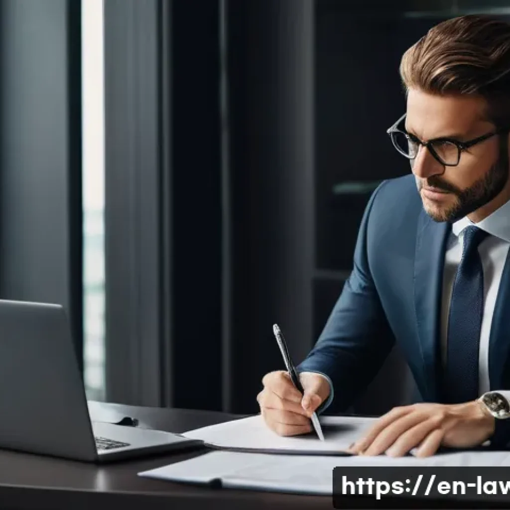 법률 변호사로서의 윤리적 선택 사례 - A professional lawyer in a modern office setting, thoughtfully reviewing confidential documents on a...