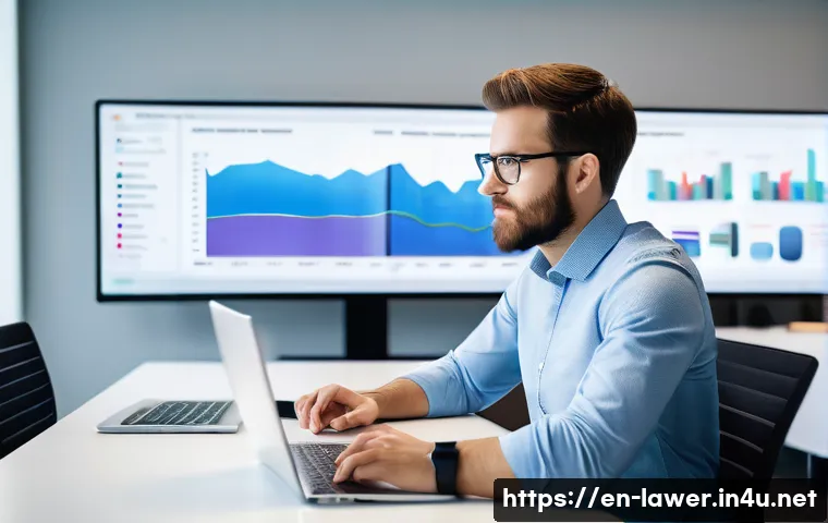 변호사 경력을 통해 새로운 분야로 전환 사례 - A professional product manager in a modern tech office, dressed in smart casual attire, thoughtfully...