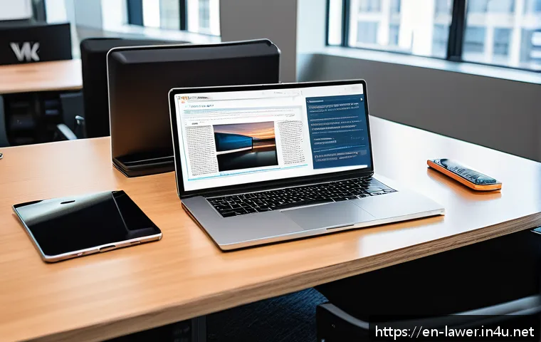 법률 변호사로서의 자기계발 방법 - A modern professional lawyer’s workspace featuring multiple digital screens displaying legal researc...